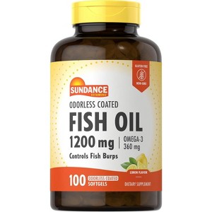Sundance Vitamins Odorless Fish Oil 1200 mg /Omega-3 360 mg Softgels, 100 Ct - 1 of 4