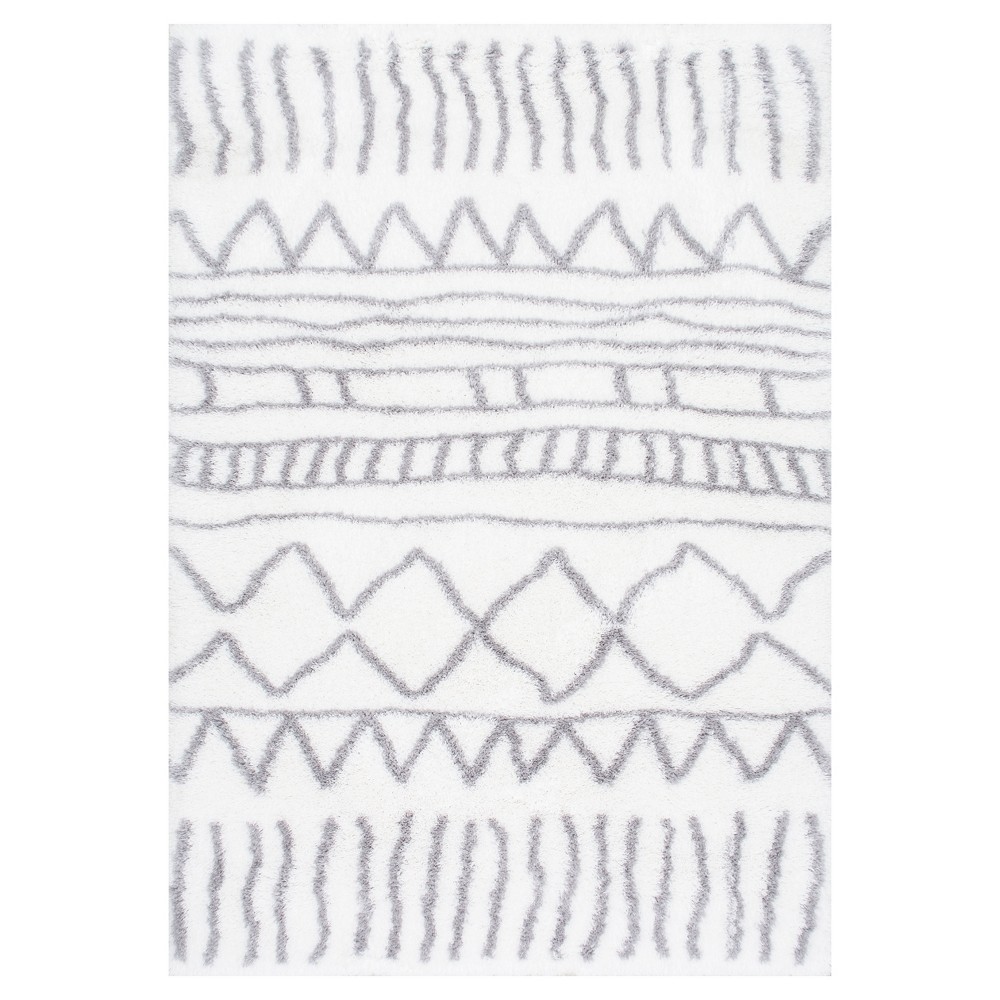 4'x6' Renata Moroccan Shag Area Rug Gray- nuLOOM