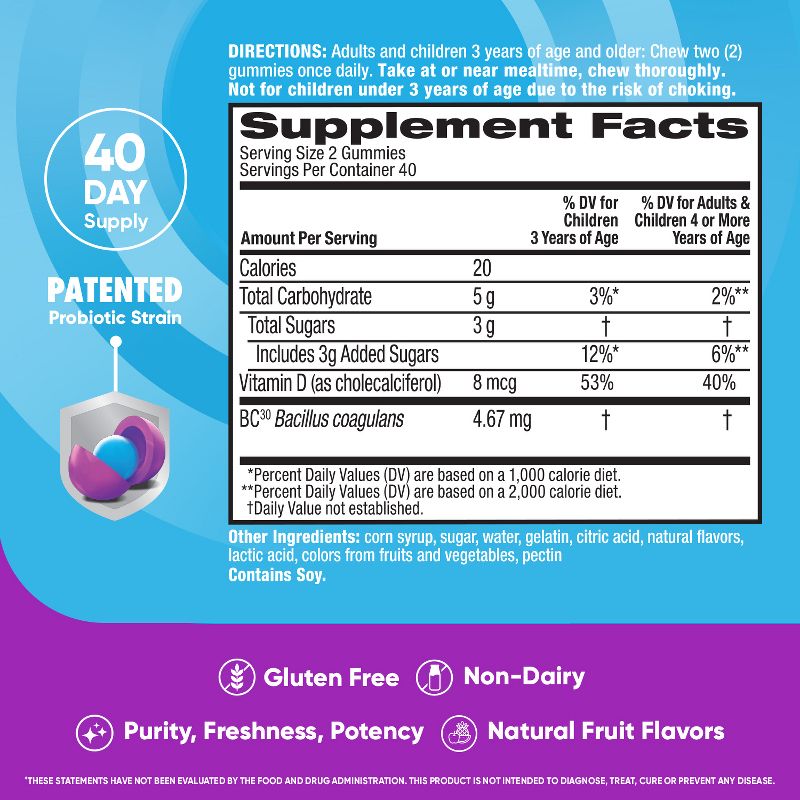 Digestive Advantage Probiotic Gummies - Fruit Flavors, 5 of 16