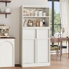 Tall Bathroom Cabinet, Floor Storage Cabinet with Doors & 2 Drawers, 51" H Tall Organizer Cabinet Freestanding for Bathroom, Living Room, Kitchen - 4 of 4