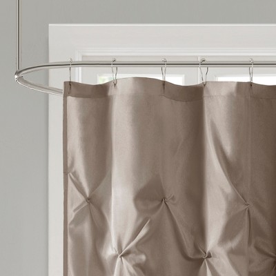 Taupe Tufted Polyester Hollywood Glam Shower Curtain