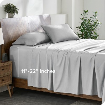 22 Inch Extra Deep Pocket Sheet Set, Double Brushed Microfiber Sheets by Bare Home