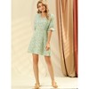 INSPIRE CHIC Women's Frilly V Neck Short Raglan Sleeves Floral Dress - 4 of 4