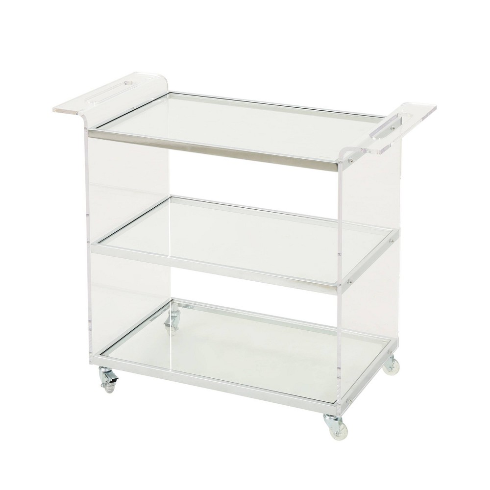 Photos - Other Furniture Yves Acrylic Bar Trolley Clear - Christopher Knight Home