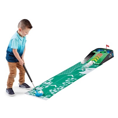 Turn a box into target golf.  Target golf, Kids playing, Toddler