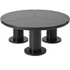 Wooakway 48"L 18.7"H 25.5"D Wood Nesting Coffee Table Teapoy End Table Side Table for Livingroom - 3 of 4