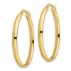 Black Bow Jewelry 3mm x 33mm (1 5/16 Inch) Polished 14k Yellow Gold Oval Tube Hoops - 2 of 4