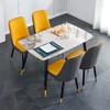 5-Piece Dining Set with Sintered Stone Table and 4 PU Armless Chairs - 3 of 4