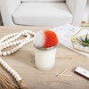 Pavilion Gift Company - Blank - Orange & White - 5.5 oz - 100% Soy Wax Candle with Pom Pom Lid Scent: Tranquility - Flame Candles - 2 of 4