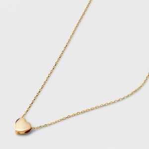 Valentine's Day 14K Gold Plated Heart Slider Pendant Necklace - A New Day™ Gold - 1 of 4