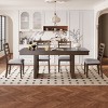 Set of 2 Armless Dining Chairs,Upholstered Kitchen Chairs with Rubberwood Frame,Modern Classic Wooden Dining Room Chair-Cuddlewood - 3 of 4