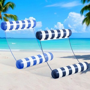 Joyfy Hammock Pool Floats Adult, 2 Packs 4-in-1 Versatile Beach Lake Inflatable Floats Lounger, Poolside Relaxation PVC Water Hammock - 1 of 4