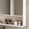 SEVOBAL Bathroom Storage Cabinet Modern Mirror Cabinet with Cosmetic Rack and Hair Dryer Holder for Organized Space, White, 35.43"*27.56"*4.92" - 4 of 4