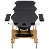 vidaXL Foldable Massage Table 2 Zones Wood Black and White - 4 of 4