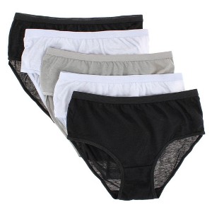 CTM Women's Assorted Cotton Briefs (5 Pack) - 1 of 4