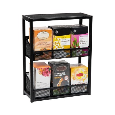 Mind Reader Network Collection 2-tier Sliding Storage Organizer Metal Mesh  Black : Target