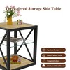 KTMBDW End Table, Small Side Table, Nightstand with 2-Layer Storage Shelves and Tempered Glass, Sofa Table for Small Spaces, Living Room, Bedroom - 4 of 4