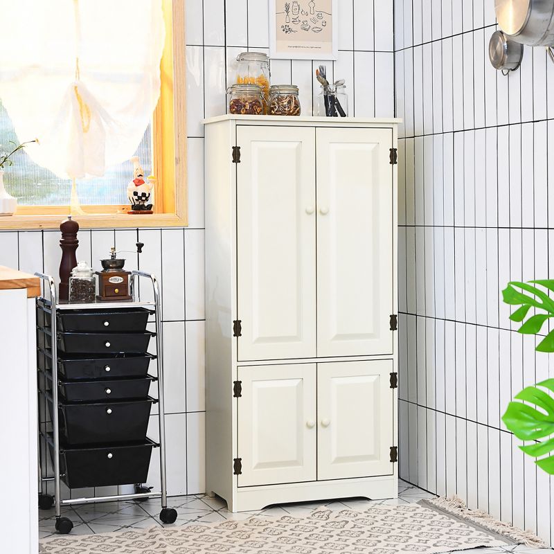 Costway Accent Floor Storage Cabinet W/ Adjustable Shelves Antique 2-Door, 5 of 11