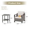 Buenhomino 3 PCS Patio Furniture Set with Cushioned Wicker Chairs and Tempered Glass Side Table - 3 of 4