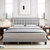 Modern Upholstered Platform Bed with Button Tufted Headboard - 3 of 4