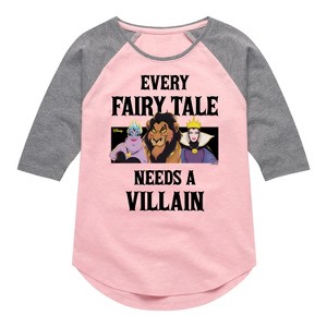 Girls' - Disney Villains - Every Fairy Tale Needs A Villain Shirt Tail Raglan Graphic T-shirt - 1 of 4