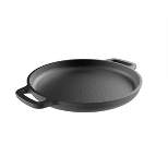 Hastings Home 13.5" Durable Cast Iron Pizza Pan for Baking, Grilling or Stovetop Cooking