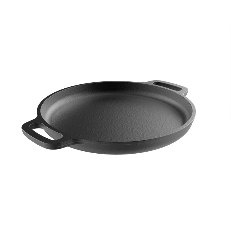 Hastings Home 13.5" Durable Cast Iron Pizza Pan for Baking, Grilling or Stovetop Cooking, 1 of 9