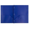 JAM 6pk POP 2 Pocket School Presentation Plastic Folders with Prong Fasteners Dark Blue - image 2 of 4