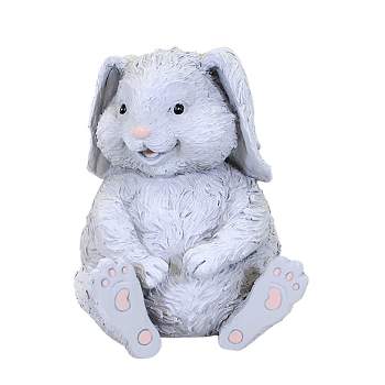 Home & Garden Bunny Pudgy Pal  -  One Garden Statue 8 Inches -  Lop-Earred Rabbit  -  18996  -  Polyresin  -  Gray