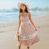 Women's Floral Print Lace Trim Spaghetti Strap Maxi Dress - Cupshe - 2 of 4