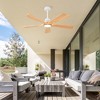 TOBILI Hot sales 52 Inch Modern Ceiling Fan With 3 Color Dimmable 5 Solid Wood Blades - 2 of 4