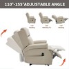 Beige Manual Recliner Chair in Faux Leather for Living Room with Heavy Duty Motion Mechanism 8 Vibrating Nodes and 3 Massage Modes - 4 of 4