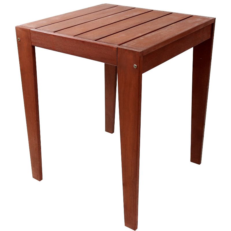 Sunnydaze Outdoor Meranti Wood with Mahogany Teak Oil Finish Square Wooden Patio Table - 23.75" - Brown, 1 of 10