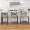 Arceso Outdoor Bar Stools, Rattan Outdoor Counter Height Bar Stools Set of 3, 26.5" H Woven Rope Patio Bar Chairs with Aluminum Legs for Kitchen - 2 of 4