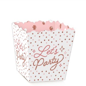 Big Dot of Happiness Pink Rose Gold Birthday - Party Mini Favor Boxes - Happy Birthday Party Treat Candy Boxes - Set of 12 - 1 of 4
