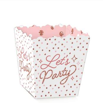 Big Dot of Happiness Pink Rose Gold Birthday - Party Mini Favor Boxes - Happy Birthday Party Treat Candy Boxes - Set of 12