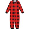 cheibear Christmas Jumpsuits Holiday Long Sleeve Loungewear Plaid Family Pajama Sets Red Plaid - 2 of 4