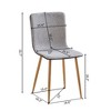 Homy Casa Modern Dining Chairs with Fabric Seat & Faux Leather Back, Wood-Grain Metal Legs, Set of 4, Gray & Black - 3 of 4