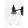 Elegant Lighting Ingrid 1 light Black and Clear Bath Sconce - 4 of 4