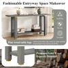 Modern Minimalist Solid Wood Console Table with Metal Accents and Built-in Shelf, Entryway Sofa Table for Living Room and Hallway - 4 of 4