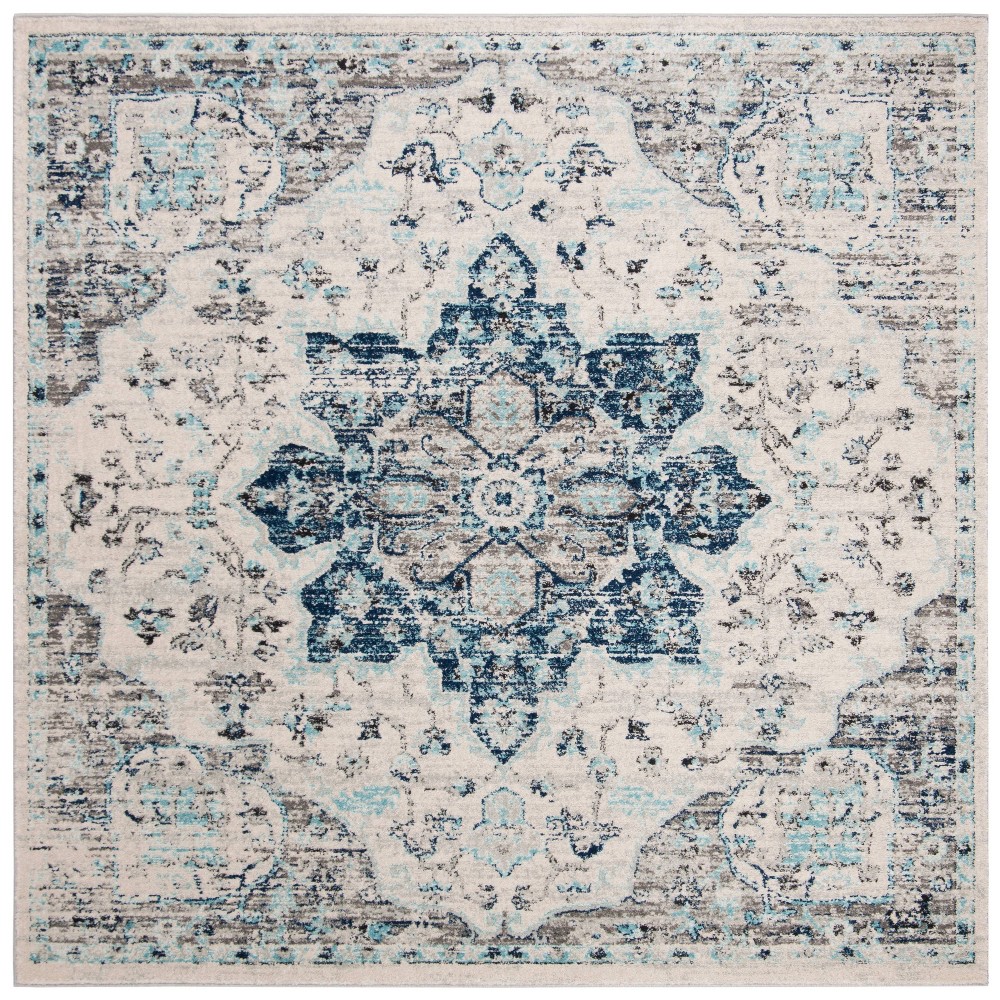 6'7in Square Phillis Rug Ivory/Navy - Safavieh