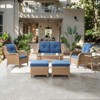 POCASSY 7 Piece Patio Furniture Set All Weather Yellow Wicker Conversation Set with Coffee Table, Loveseat, Chair, Ottoman and Side Table - 2 of 4