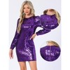 INSPIRE CHIC Women's Sequin Lantern Long Sleeve Sparkle Bodycon Party Club Mini Dress - 2 of 4