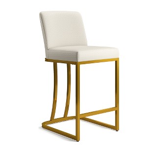 Captiva Designs 24 inch Height Bar Stool with Faux Leather & Padded Seat and Back & Sturdy Steel Frame - 1 of 4