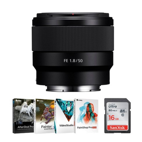 Sony FE 50mm f/1.8 (SEL50F18F/2) Lens for Full Frame ILC Bundle