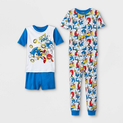 Boys' Sonic 4pc Pajama Set - Blue