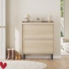 Shoe Cabinet with 2 Flip Drawers Wooden Shoe Organizer w/Adjustable Shelf Shoe Storage - 3 of 4