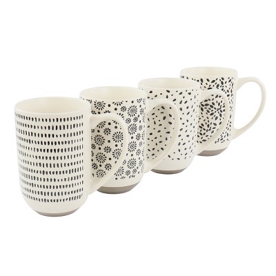 Mr. Coffee Cafe Celestial 4 Piece 14.8 oz. Stoneware Pearlized Beverage Mug Set in Assorted Colors