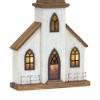 Lighted Natural Wooden Church Display with Rustic Metal Accents 17.5"H - 3 of 3