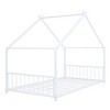 CAVINAS Full-Size Bed Frame with Storage, Full Size Bed Frame Kids, House-Shaped Metal Platform with Twin Size Trundle, Black - 3 of 4